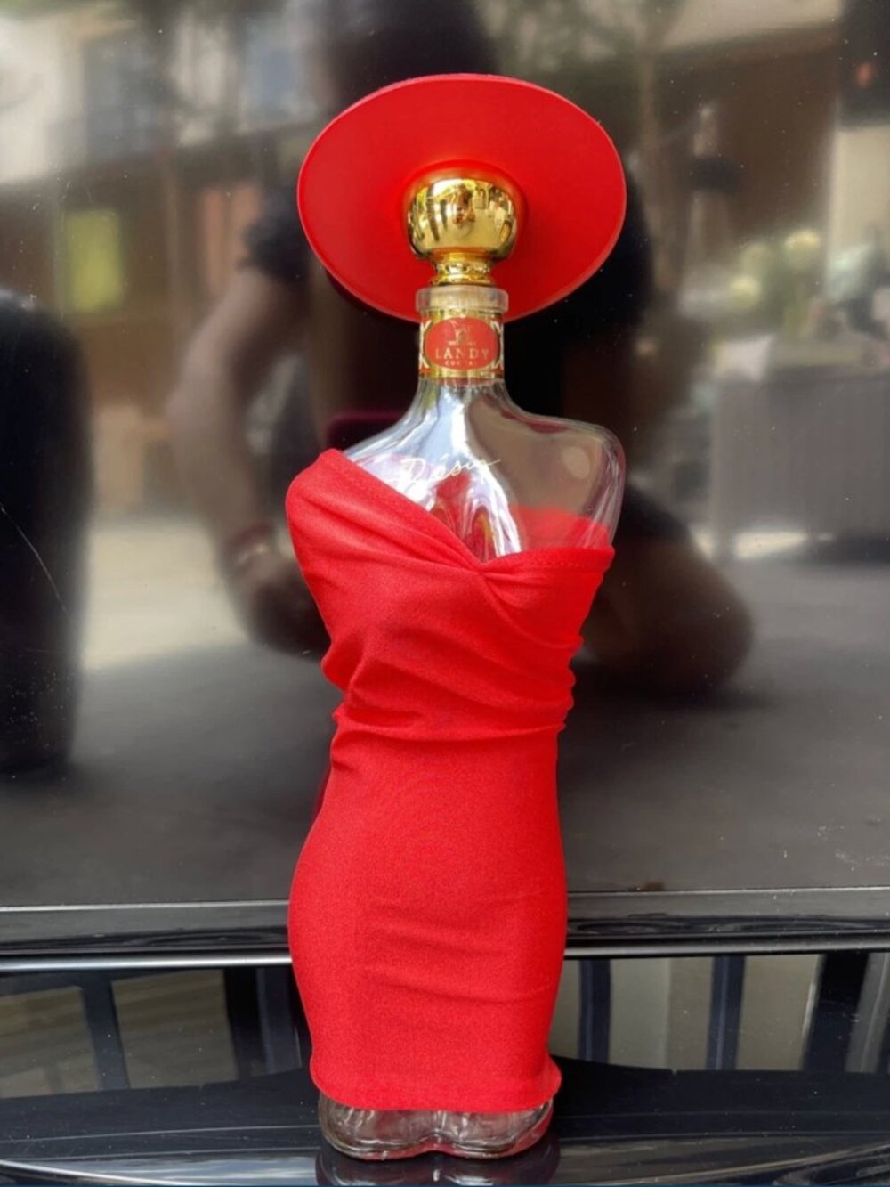 Landy Cognac Red Dress and Hat 750ml Empty Bottle France
